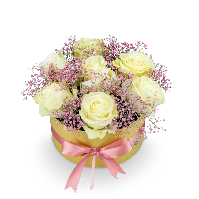 box s ekvádorskými růžemi